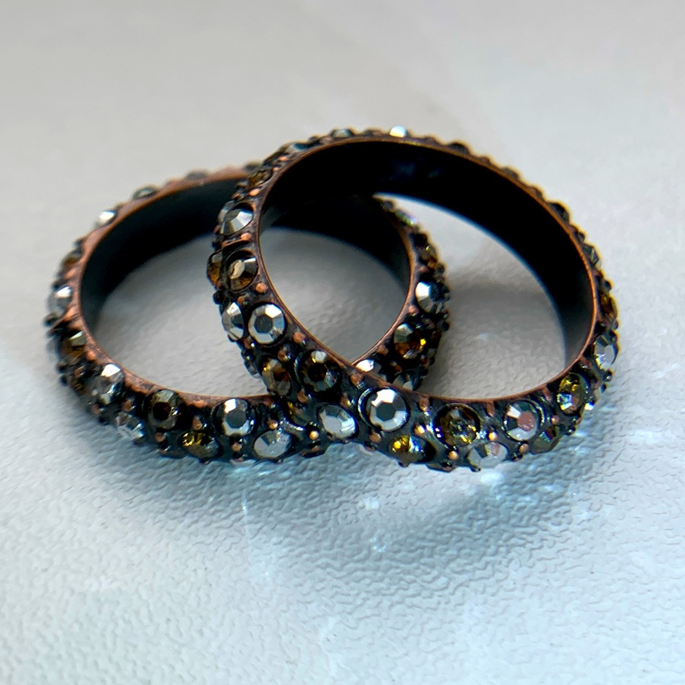 BRIGHTON Women’s Crystal Voyage Topaz Crystal Stackable Band Rings Size 9